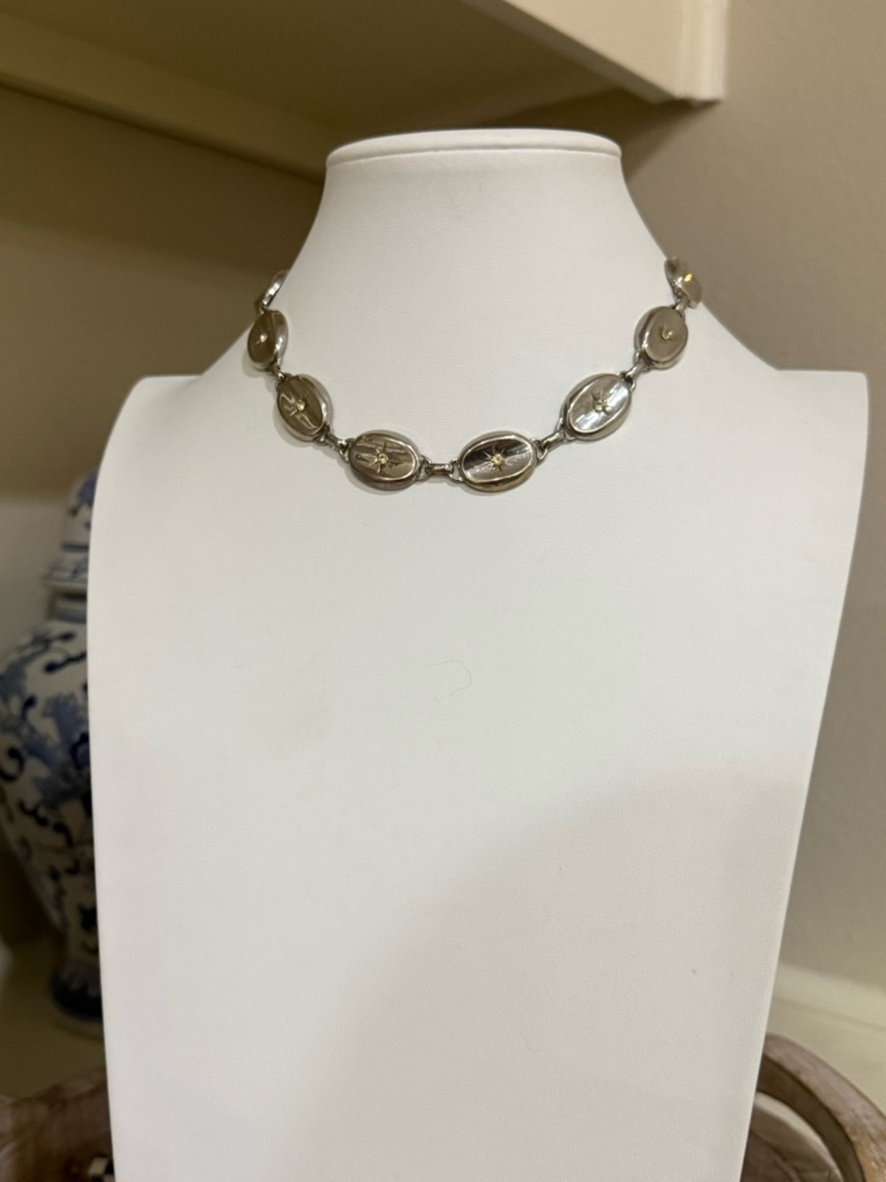 Vintage Coro Rhinestone Starburst Design Chain Link Necklace